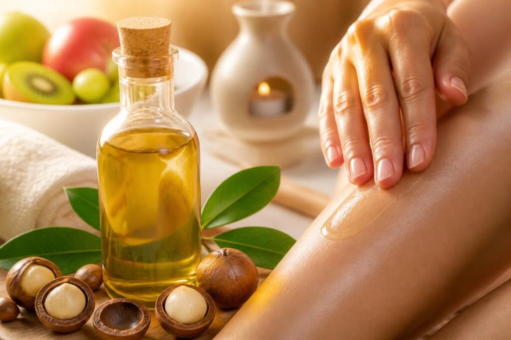 découvrez les bienfaits de l'huile de macadamia pour la peau et la santé, ses propriétés nourrissantes, hydratantes et réparatrices pour un éclat naturel.
