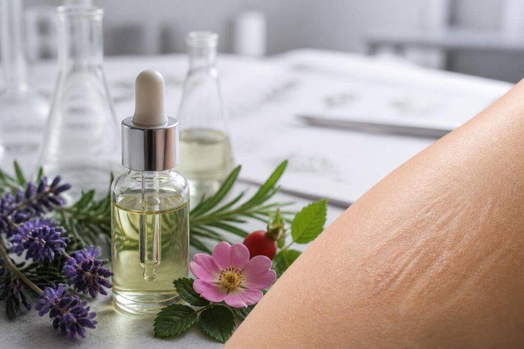 découvrez ce que la science recommande avec prudence concernant l'utilisation des huiles essentielles pour atténuer les vergetures, en explorant les bienfaits et les précautions à prendre.