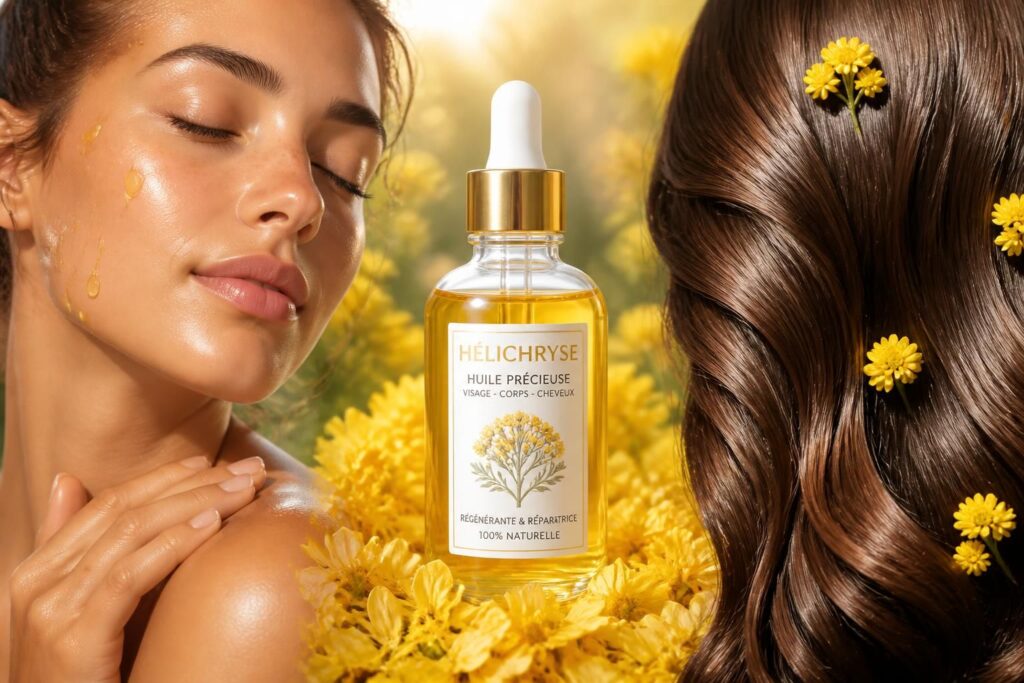 découvrez les bienfaits de l'hélichryse pour la peau, le visage et les cheveux : cicatrisation, anti-âge, et éclat naturel garantis.
